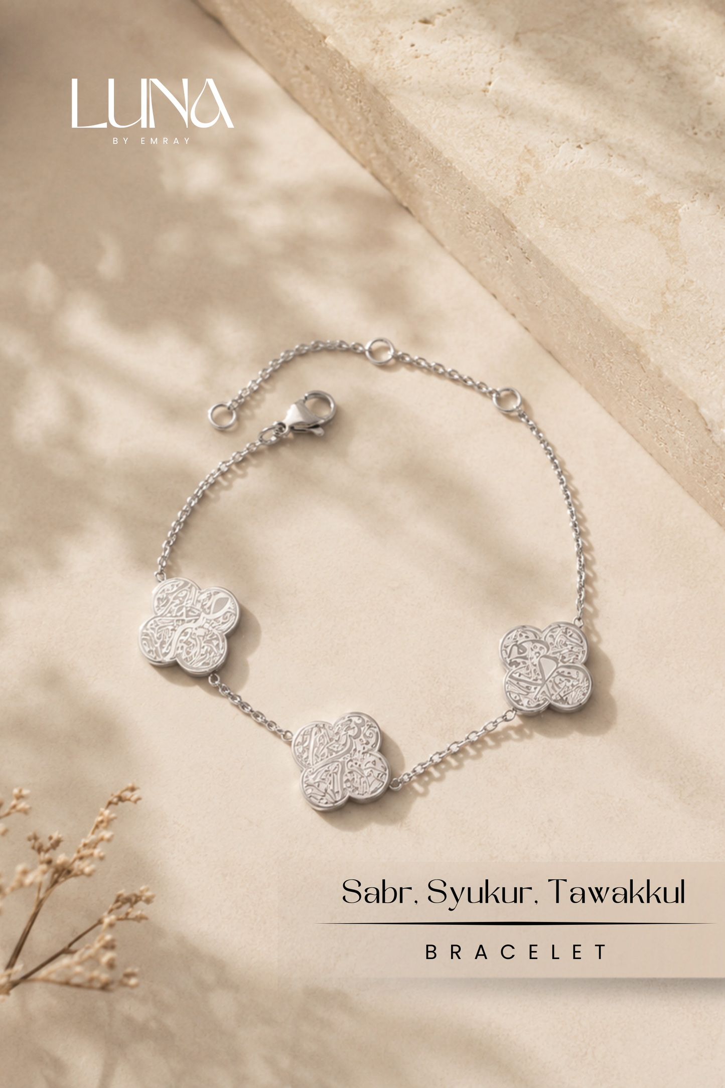 Luna: Sabr Syukur Tawakkul Clover Bracelet