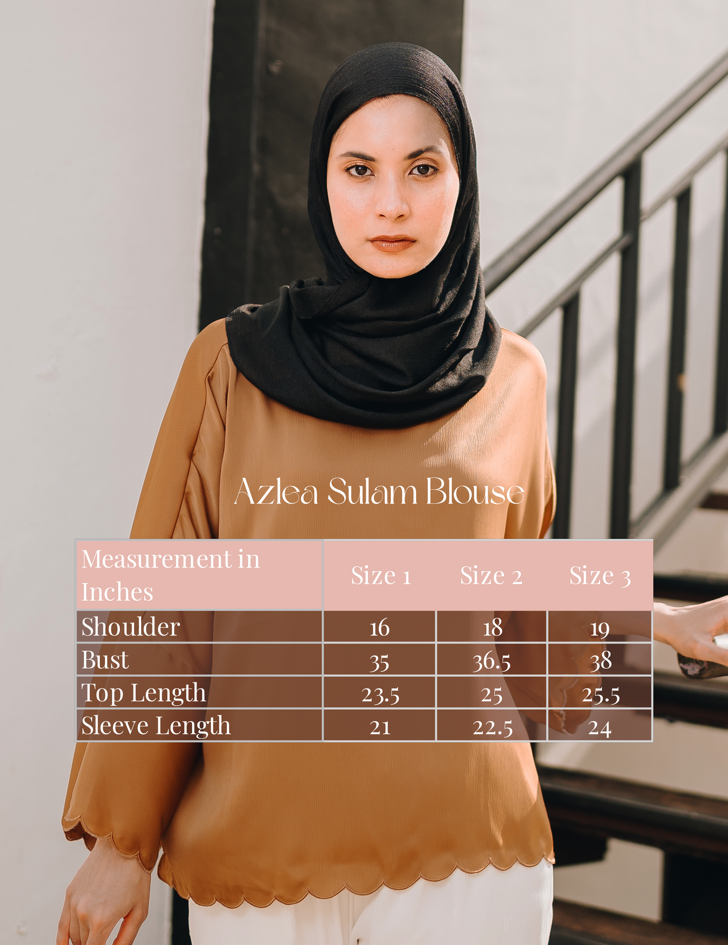 Azlea Sulam Blouse: Golden Brown