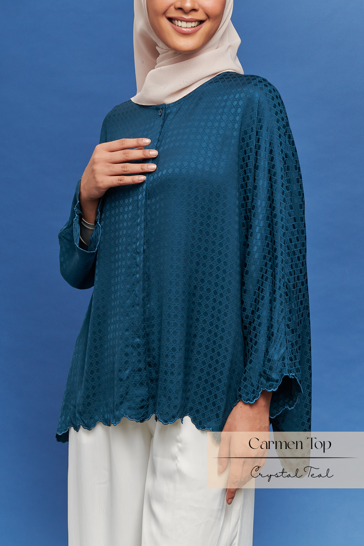 Carmen Blouse: Crystal Teal