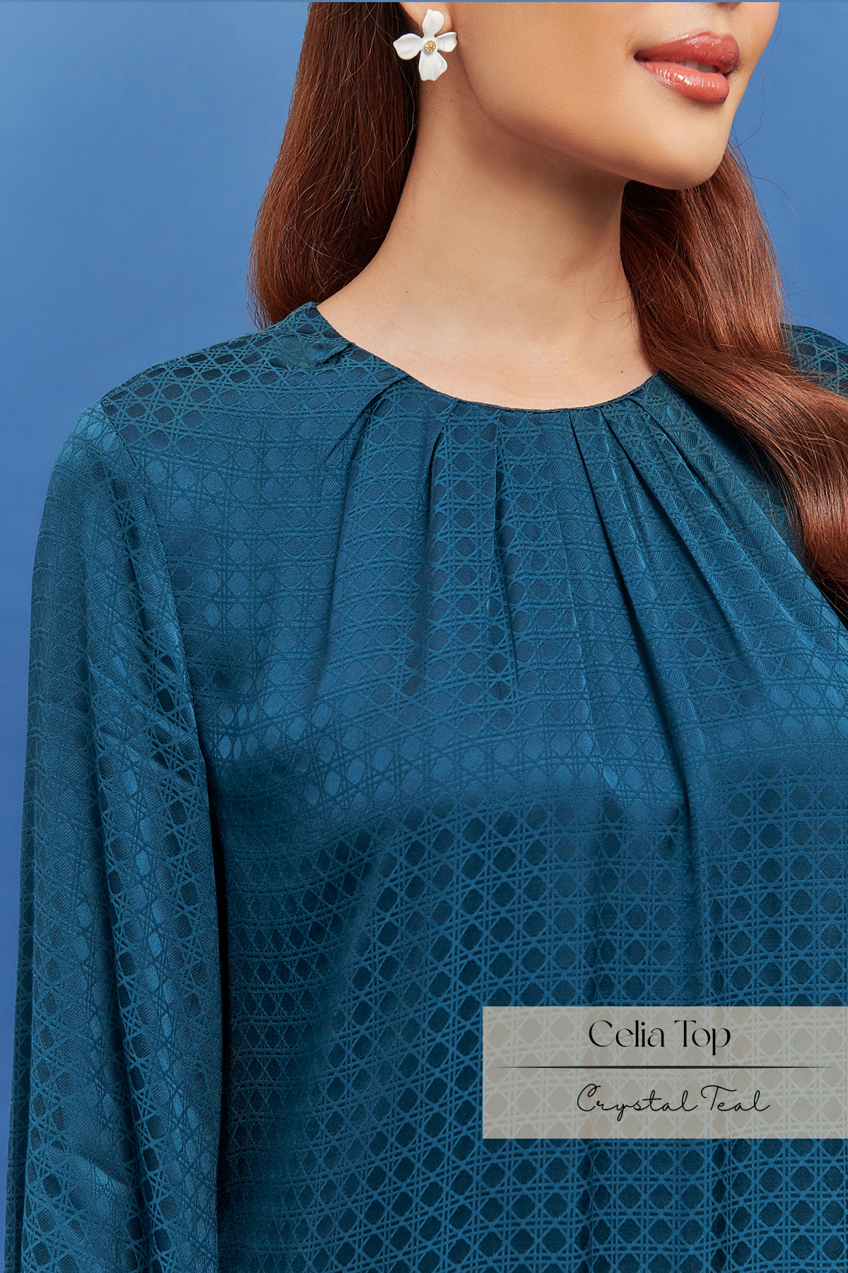 Celia Blouse: Crystal Teal