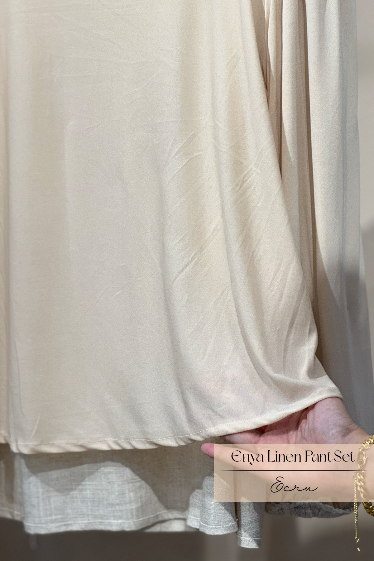 Enya Linen Pants Set: Ecru