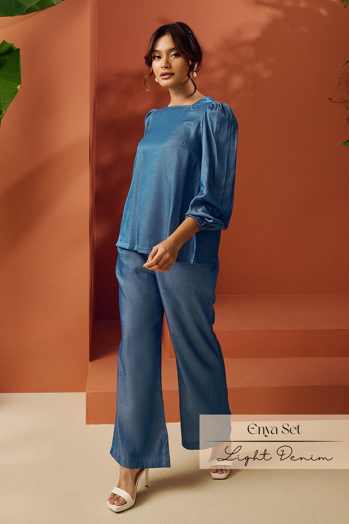 Enya Pant Sets | Light Denim