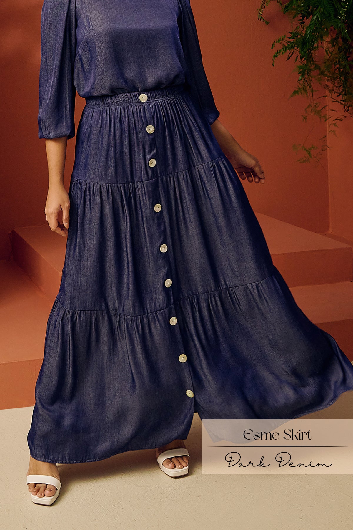 Esme Skirt: Dark Denim