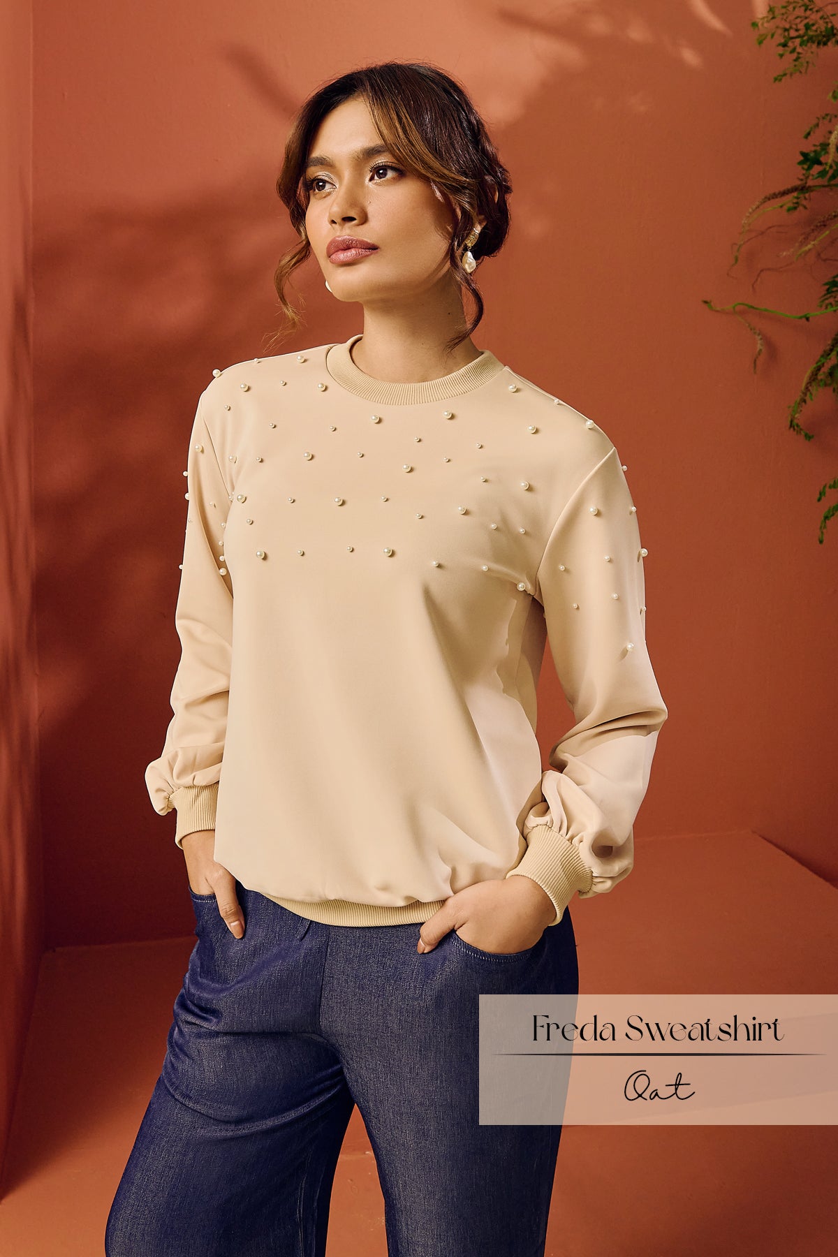 Freda Pearl Sweatshirt | Oat