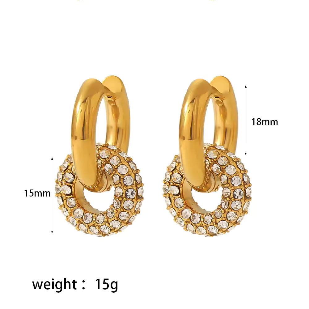 Luna: Element | Halo Zirconia Earrings