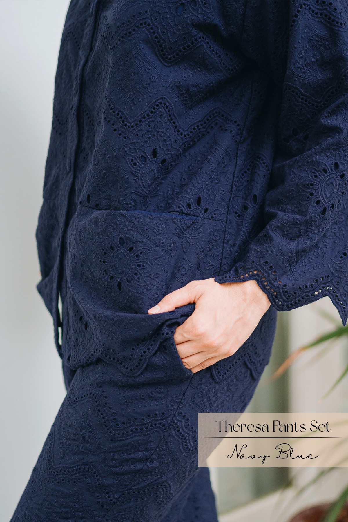 Theresa Pants Set: Navy Blue