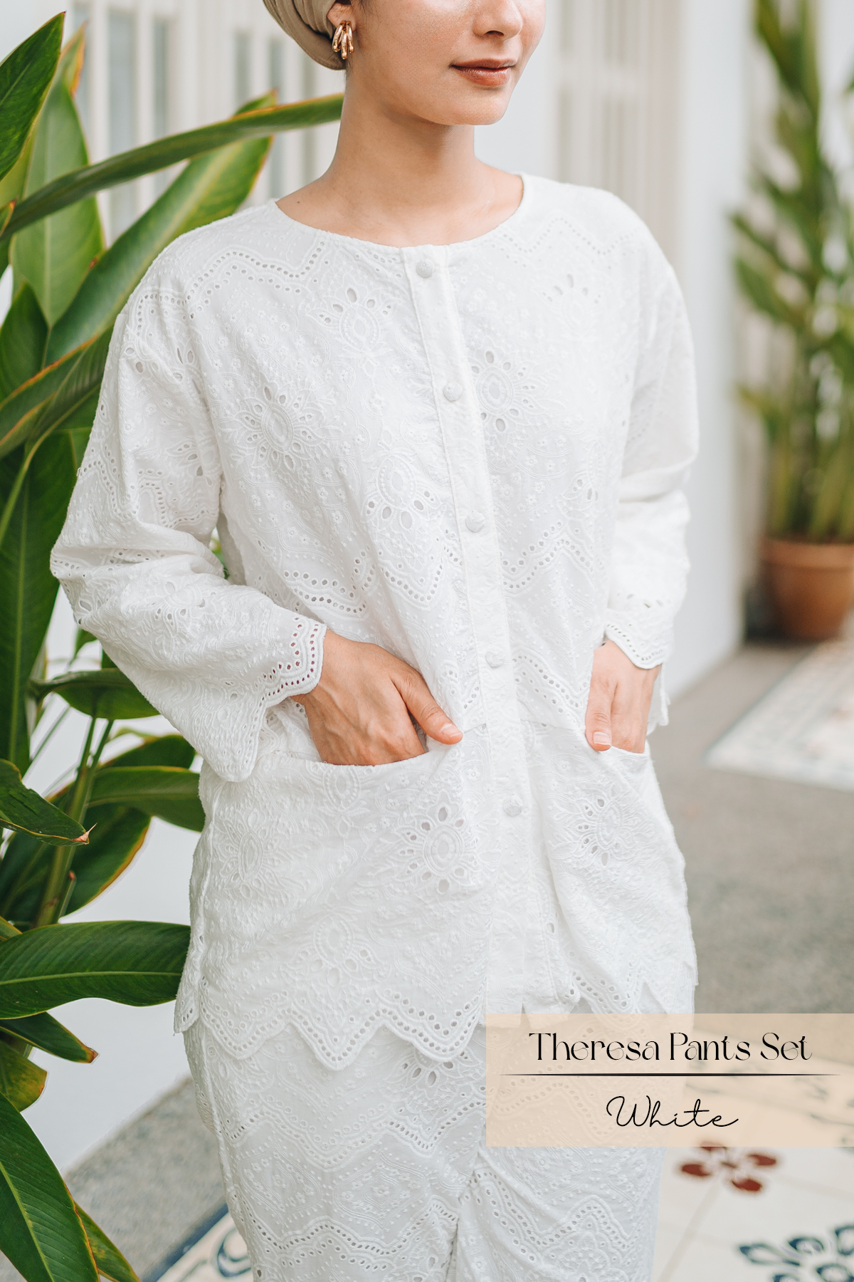 Theresa Pants Set: White