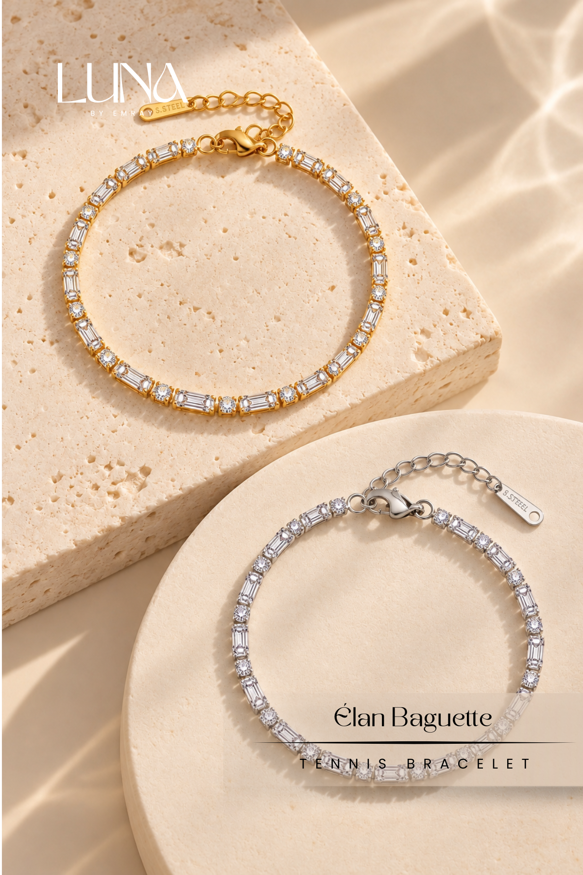 Luna: Élan Baguette Tennis Bracelet