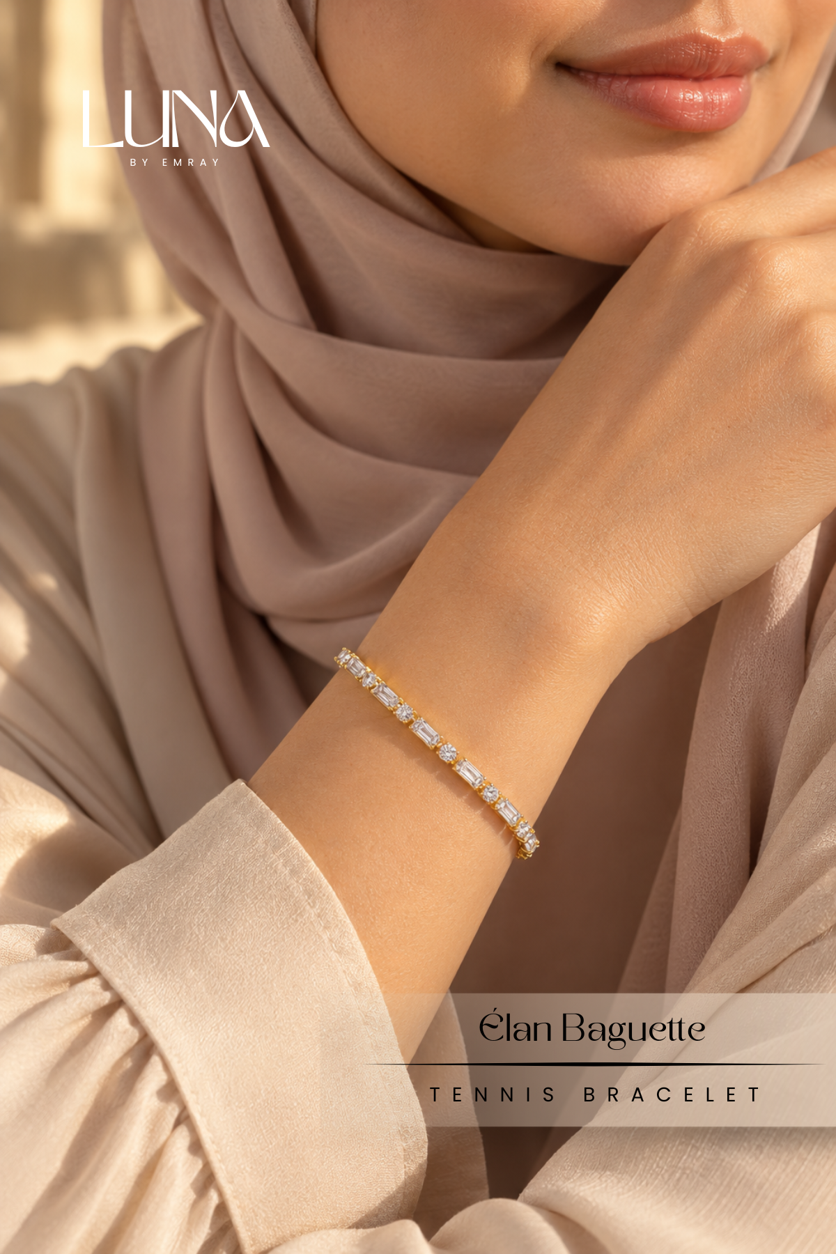 Luna: Élan Baguette Tennis Bracelet
