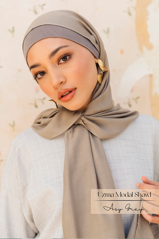 Uzma Modal Shawl: Ash Grey