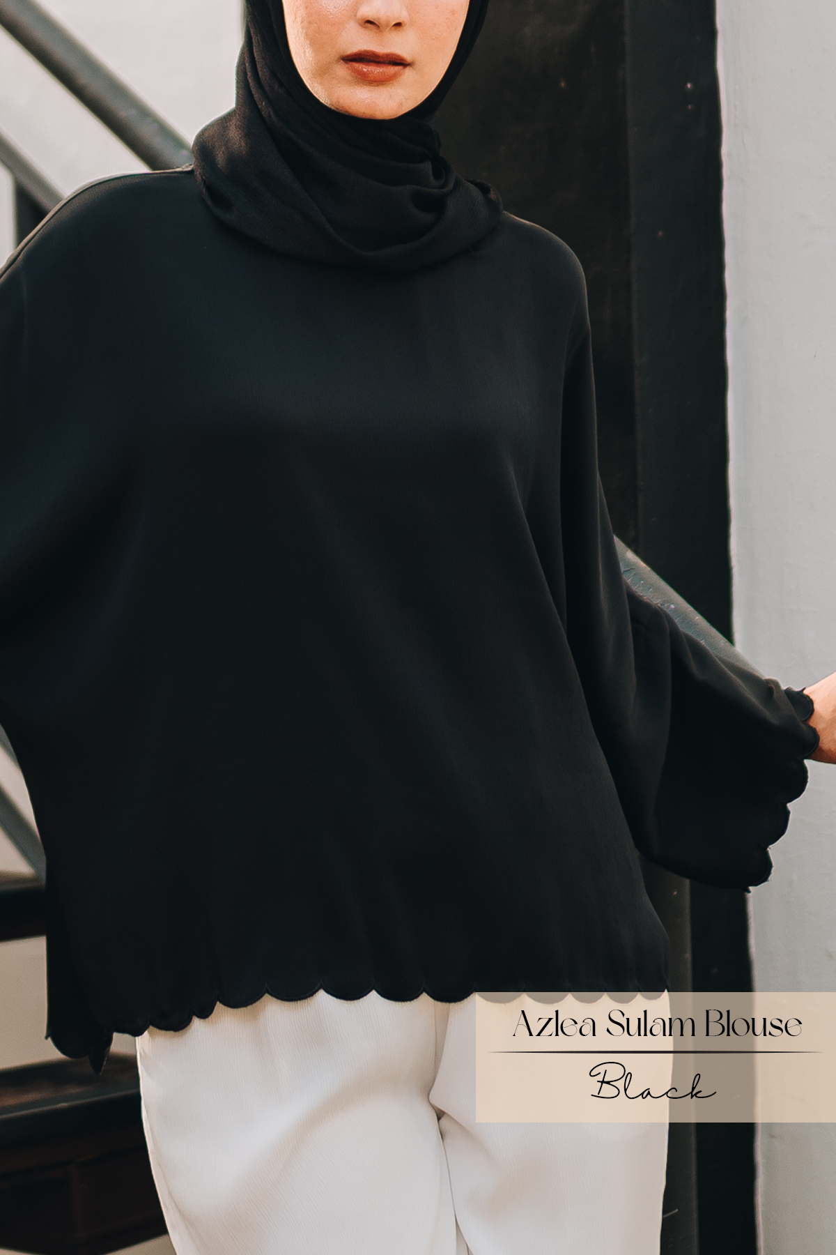 Azlea Sulam Blouse: Black