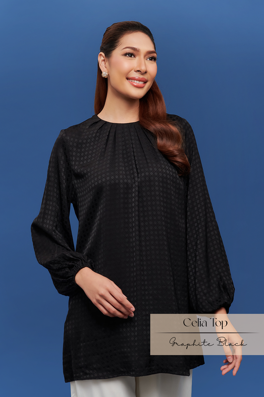Celia Blouse: Graphite Black