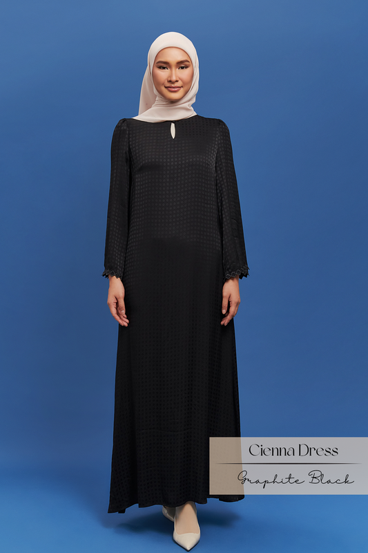 Cienna Dress: Graphite Black
