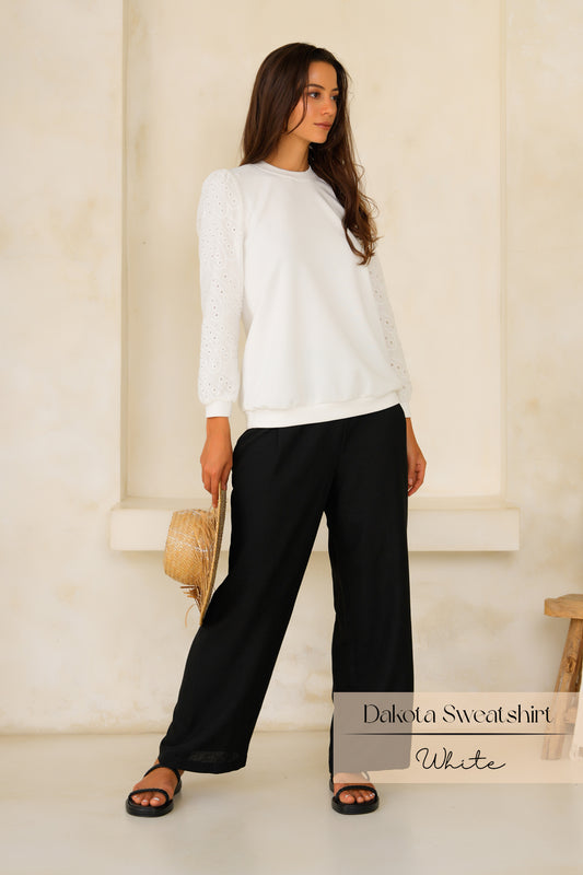 Dakota Sweatshirt: White