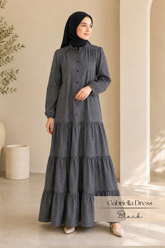 Emray: Gabriella Striped Dress | Black