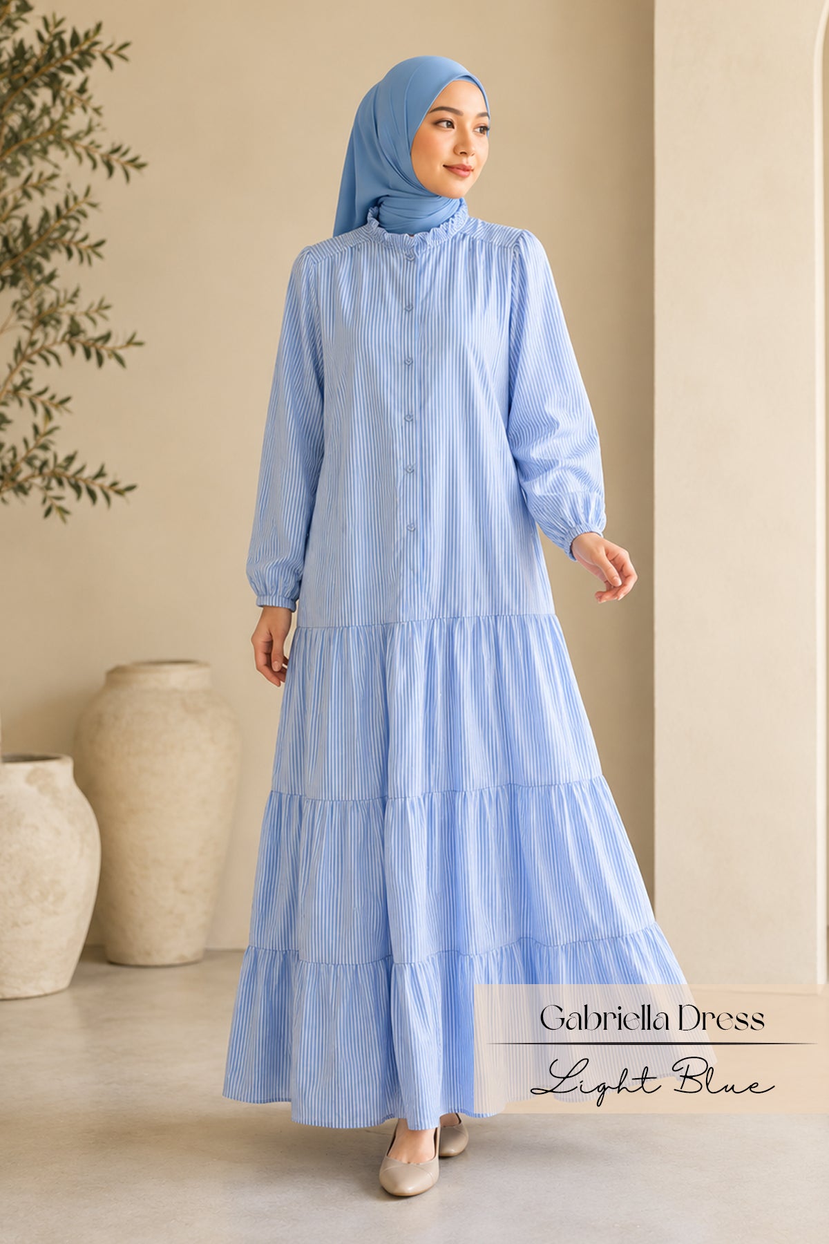 Emray: Gabriella Striped Dress | Light Blue