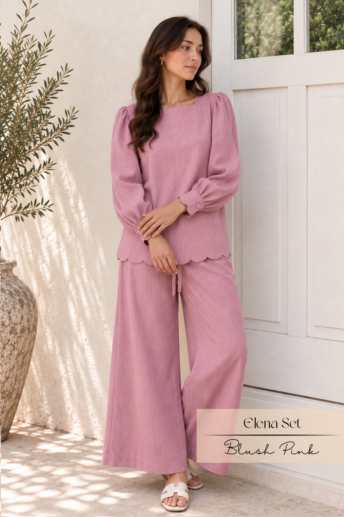 Elena Pants Set | Blush Pink
