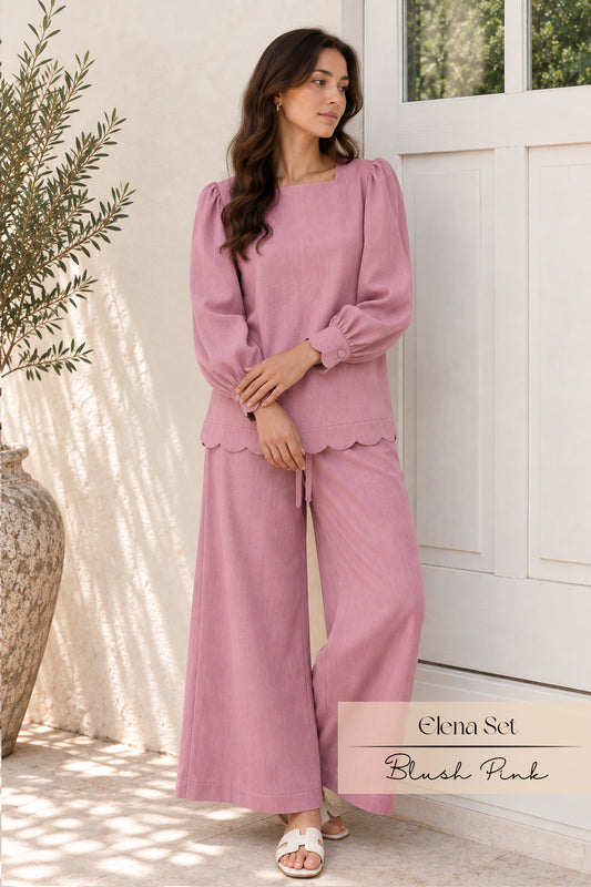 Elena Pants Set | Blush Pink