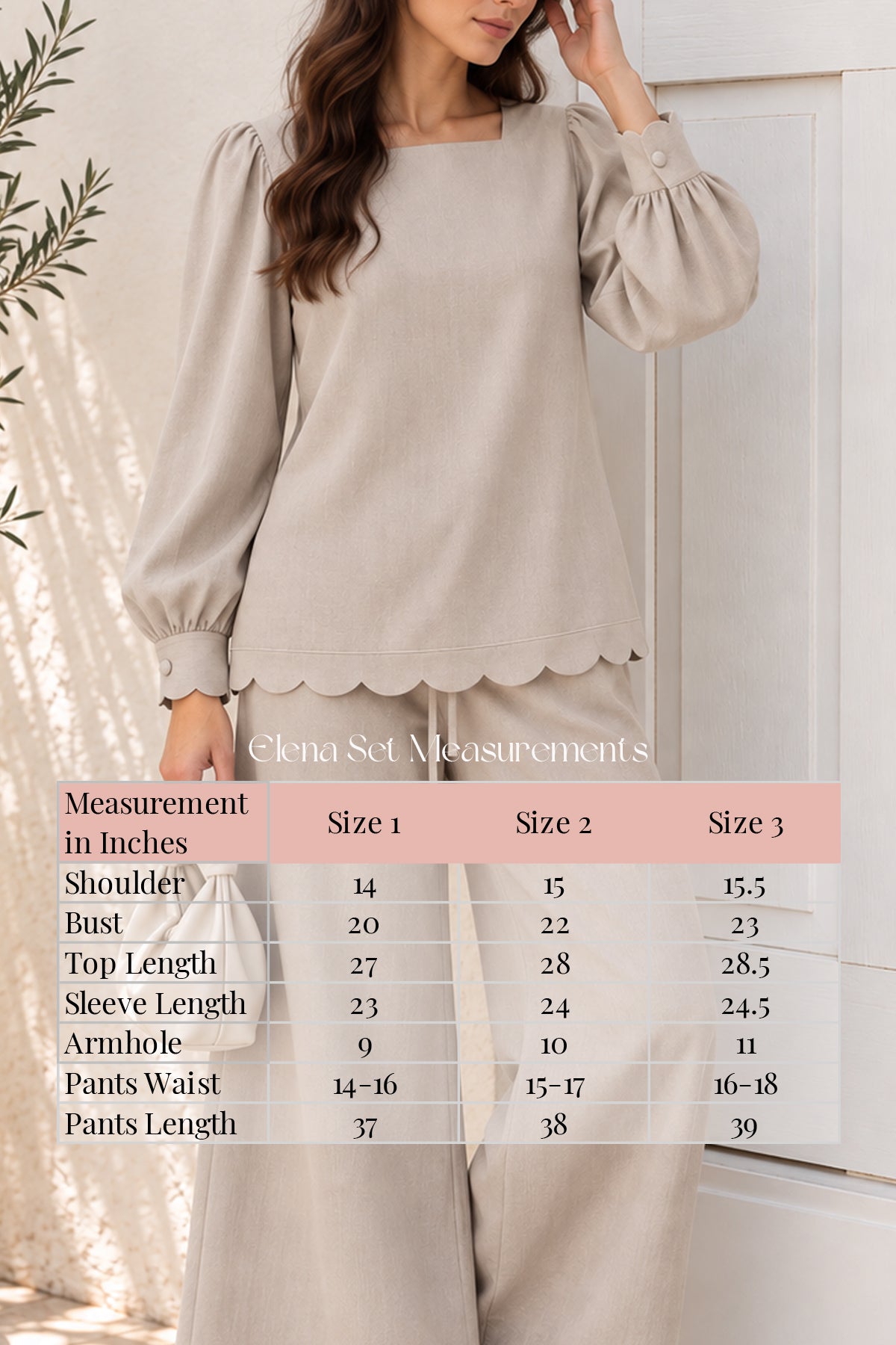 Elena Pants Set | Denim Blue