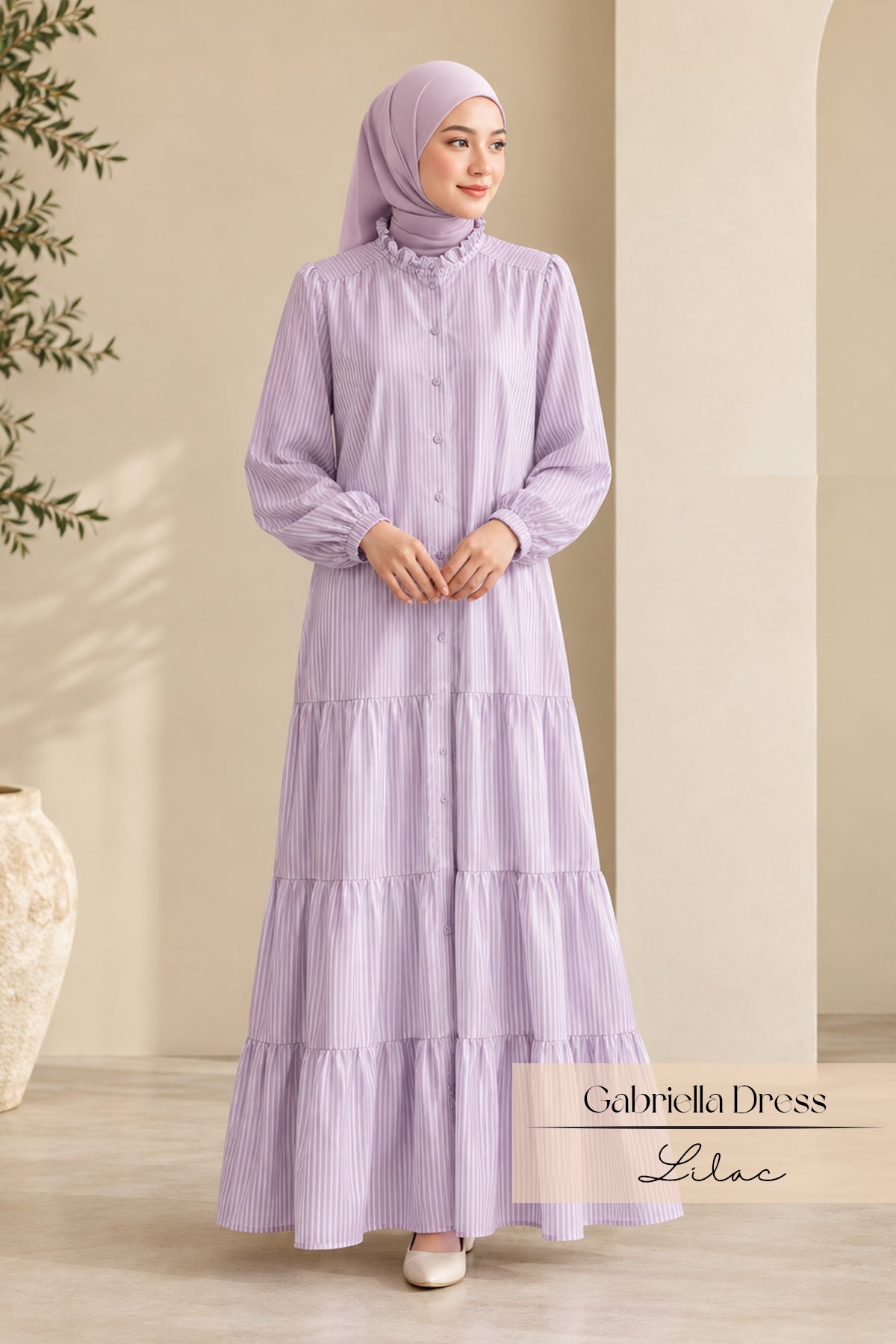 Emray: Gabriella Striped Dress | Lilac