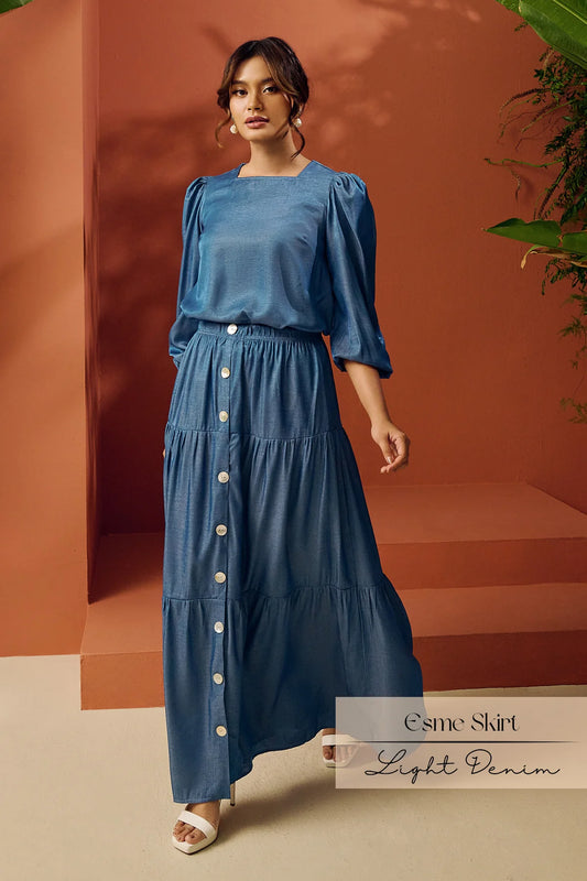 Esme Skirt: Light Denim