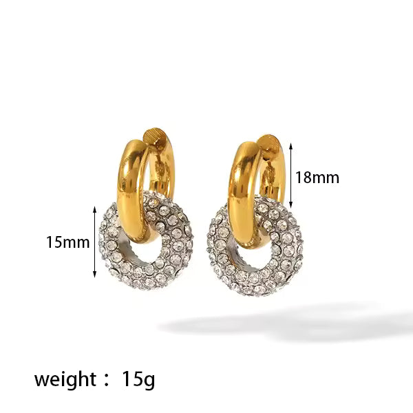 Luna: Element | Halo Zirconia Earrings