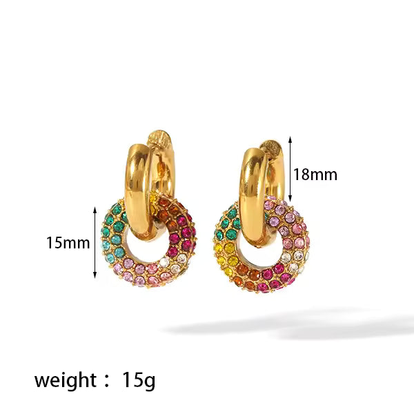 Luna: Element | Halo Zirconia Earrings
