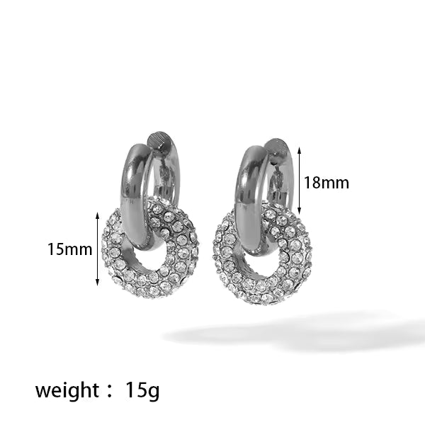 Luna: Element | Halo Zirconia Earrings