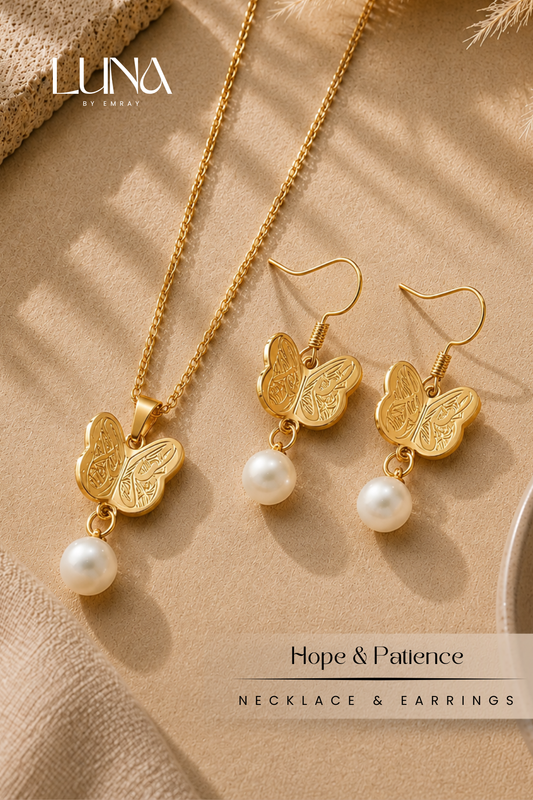 Luna: Wings of Hope & Patience Necklace & Earrings