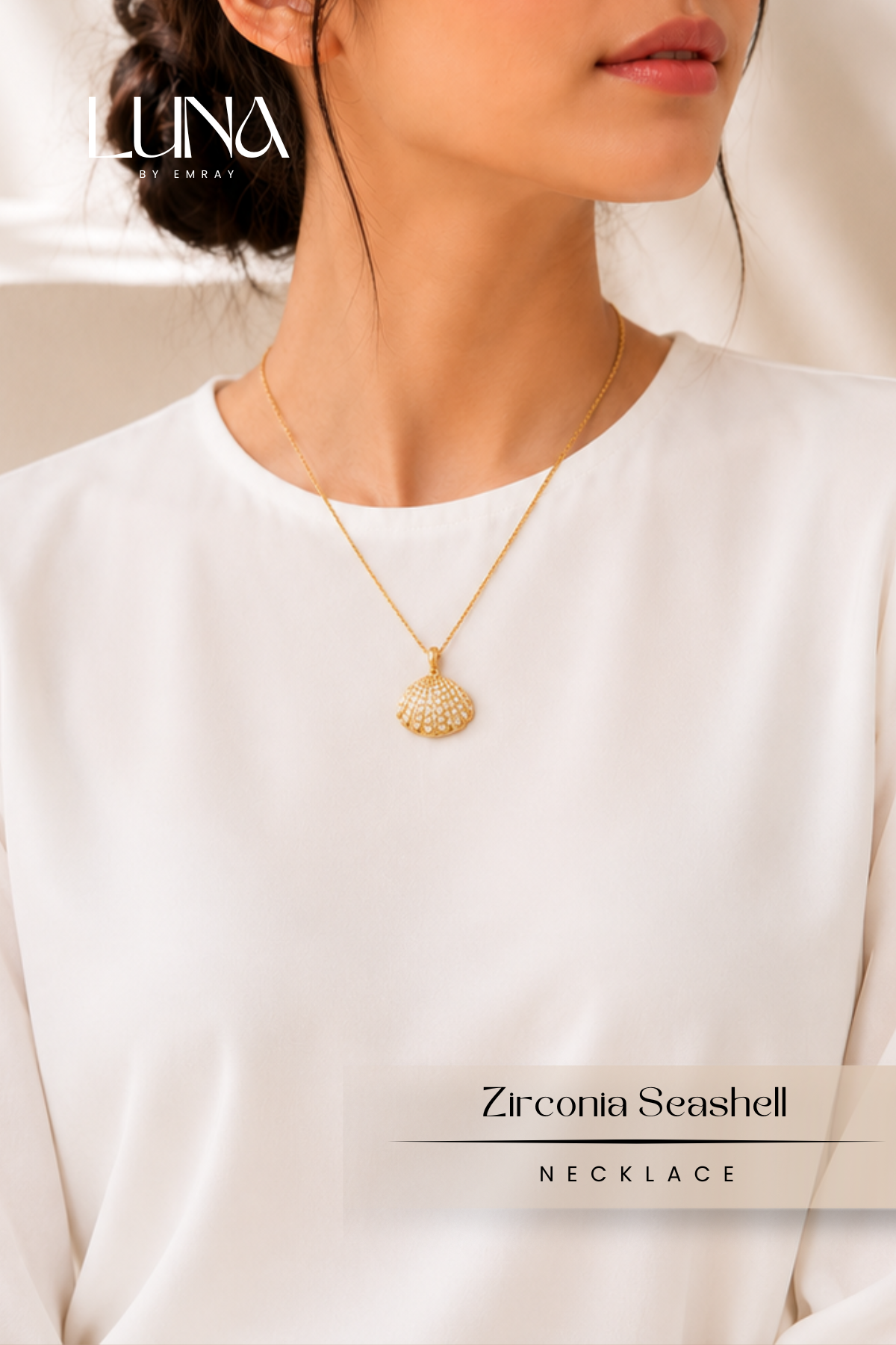 Luna: Element Zirconia Shell Necklace