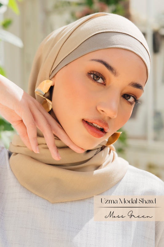 Uzma Modal Shawl: Moss Green