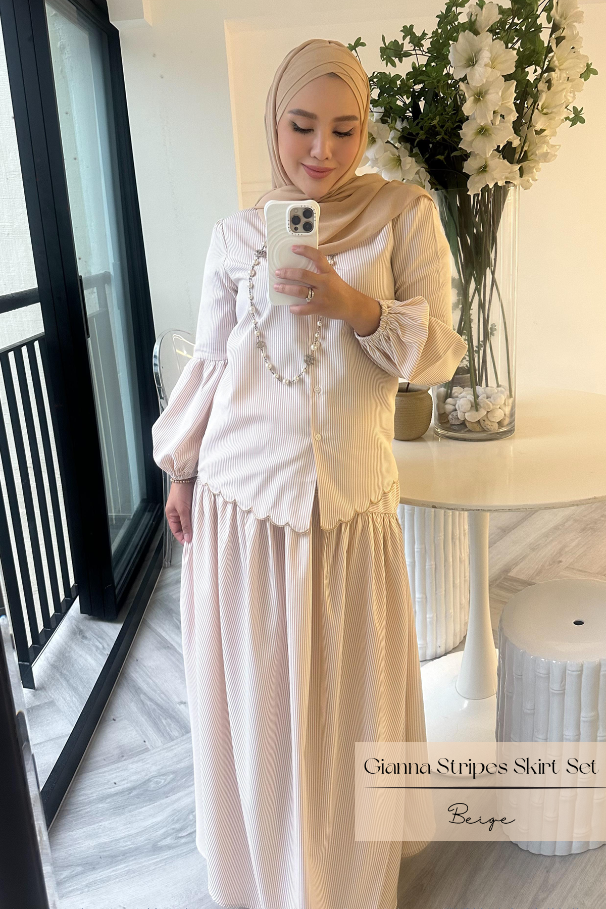 Gianna Stripes Skirt Set